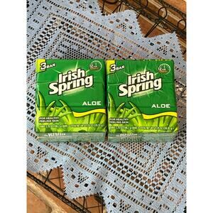 Irish Spring Deodorant Soap Aloe 6 Bars 3.75 oz USA Factory Sealed Discontinued
